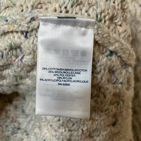 Lands' End Turtleneck Sweater Womens L cable Knit Speckled Fisherman - Picture 3 of 9